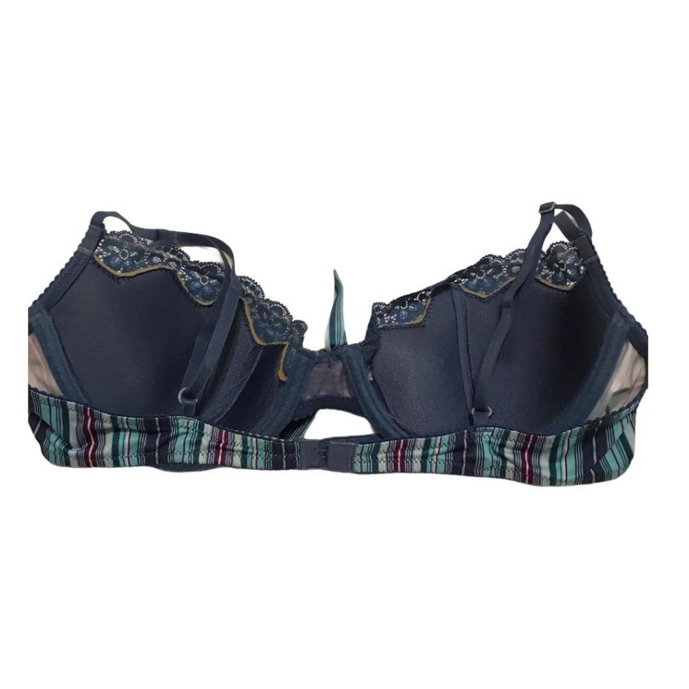 Victoria's Secret Blue Stripe Demi Bra Sz 36B - Picture 2 of 8